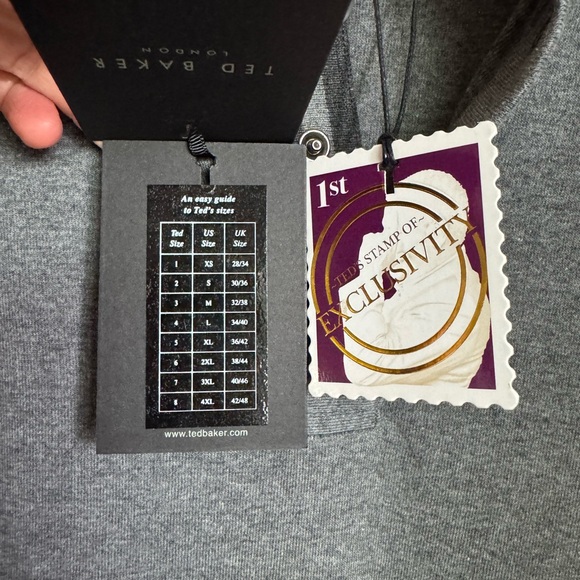 Ted Baker Longfiz Striped Ribstart Polo Charcoal - Picture 10 of 10